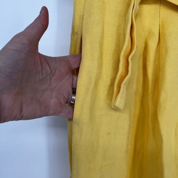 Ashley Park x RTR Linen Blend Wide Leg pants yellow - 8 - Picture 6 of 11
